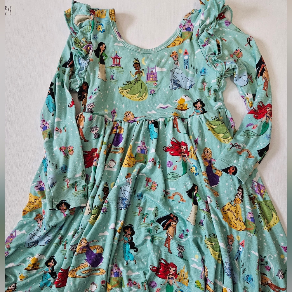 Little Sleepies Princess Print Dress - Green